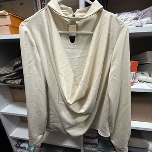 SHEIN Cream Cowl Neck Sweater